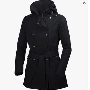 Helly Hansen Welsey Hooded Waterproof Trench Coat Black Size XS